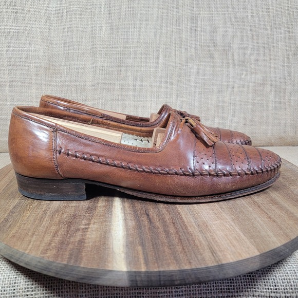 Lorenzo Banfi Other - VTG Lorenzo Banfi Tassel Loafers Made In Italy Mens 10 Handcrafted Leather Shoes
